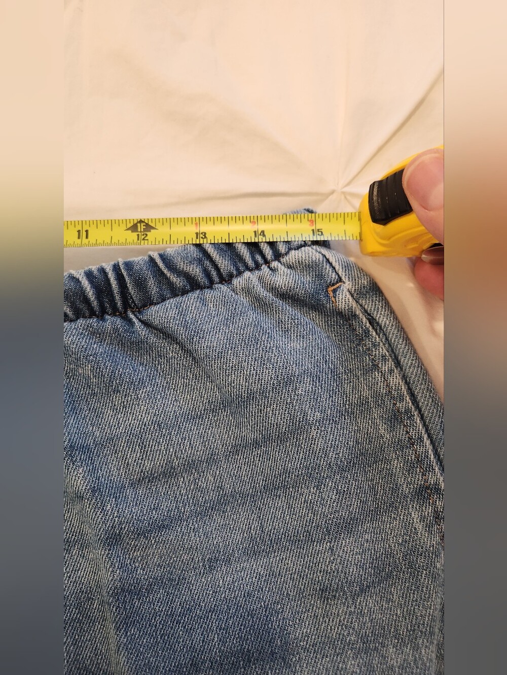 Wide Leg Mid Rise Drawstring Pull On Relaxed Cozy Jeans Size M - Picture 6 of 10